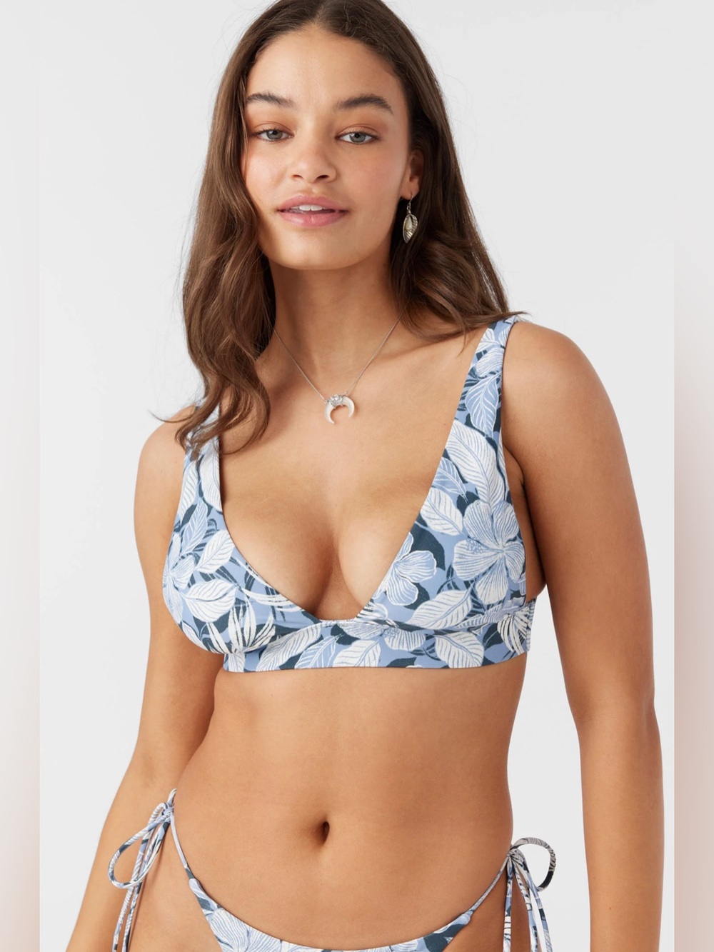 🆕 O’Neill Palmetto Tropical Leaf Print Cancun Bralette Bikini Top NWT SZ LG